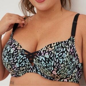 Torrid Black Animal Print Multi-Color Patterned Bra